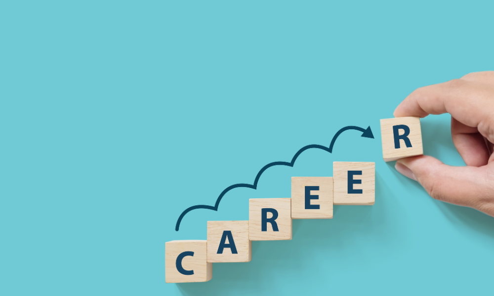 Building blocks spelling out the word career